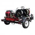 Pressure-Pro 3500 PSI (Gas-Cold Water) Trailer Pressure Washer With Belt-Drive